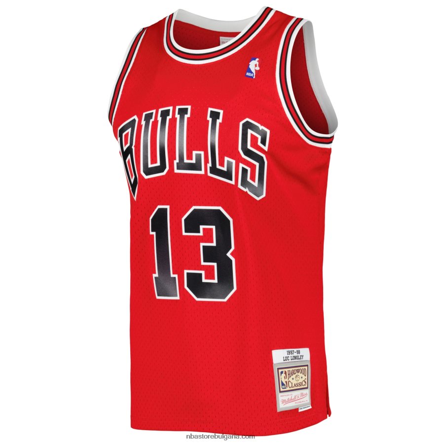 NBA JZ8F024347 chicago bulls luc longley mitchell & ness red hardwood classics swingman фланелка