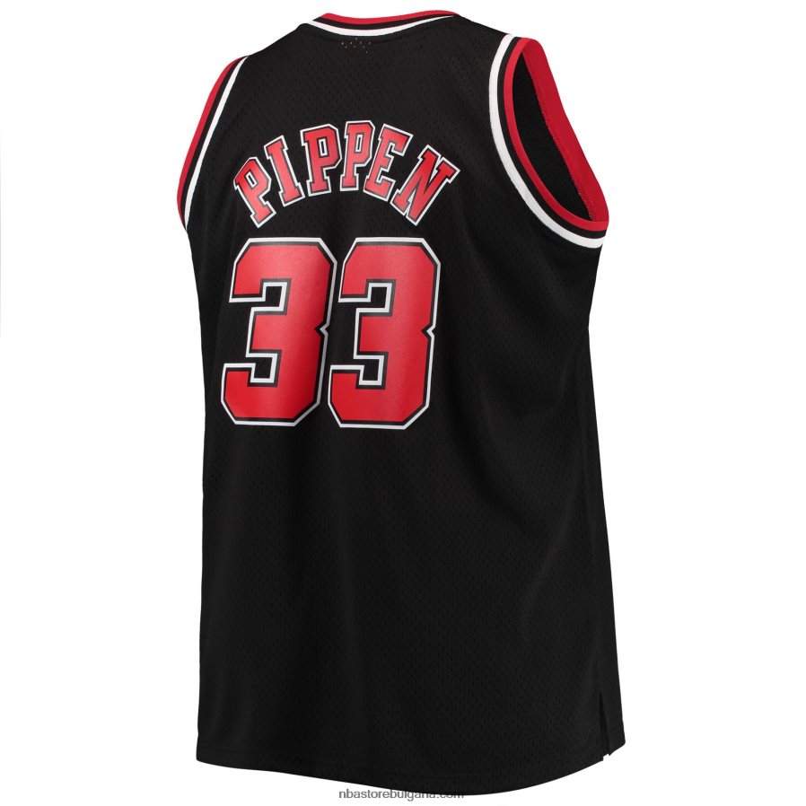 NBA JZ8F02460 chicago bulls scotti pippen mitchell & ness black big & tall hardwood classics swingman фланелка