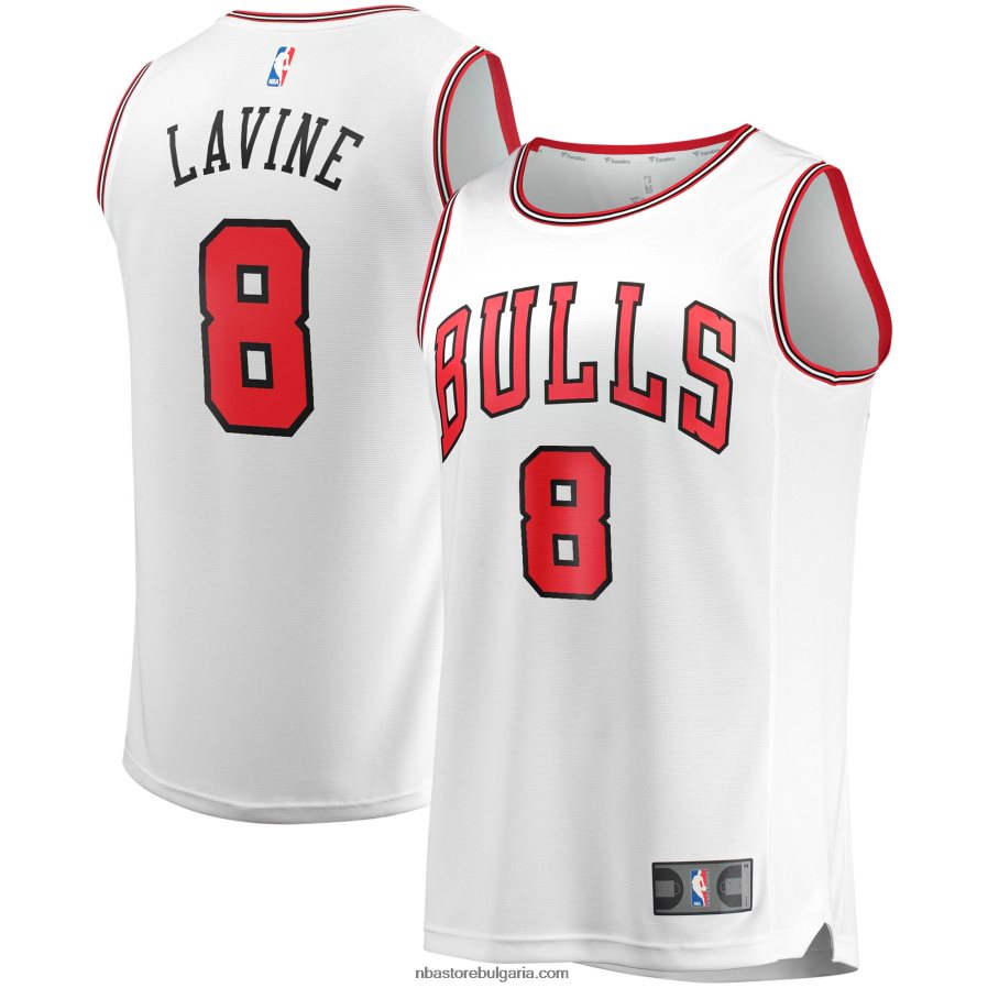 NBA JZ8F025602 реплика на бяла фланелка за бърз брейк на Чикаго Булс