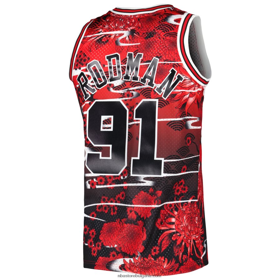 NBA JZ8F02672 chicago bulls dennis rodman mitchell & ness red hardwood classics лунна нова година swingman фланелка