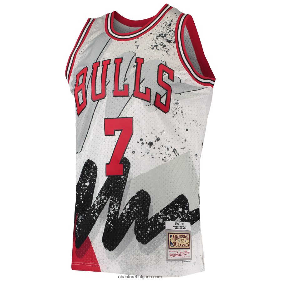NBA JZ8F027460 chicago bulls toni kukoc mitchell & ness white hardwood classics hyper hoops swingman фланелка