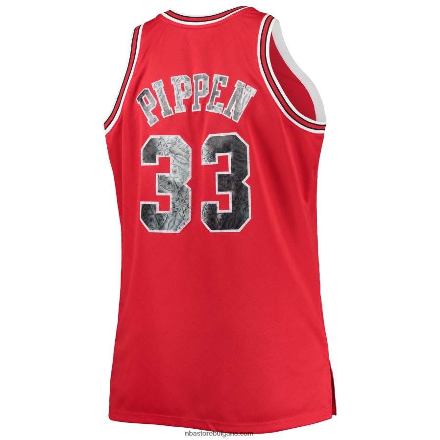 NBA JZ8F028136 chicago bulls scottie pippen mitchell & ness red big & tall diamond swingman фланелка за 75-та годишнина