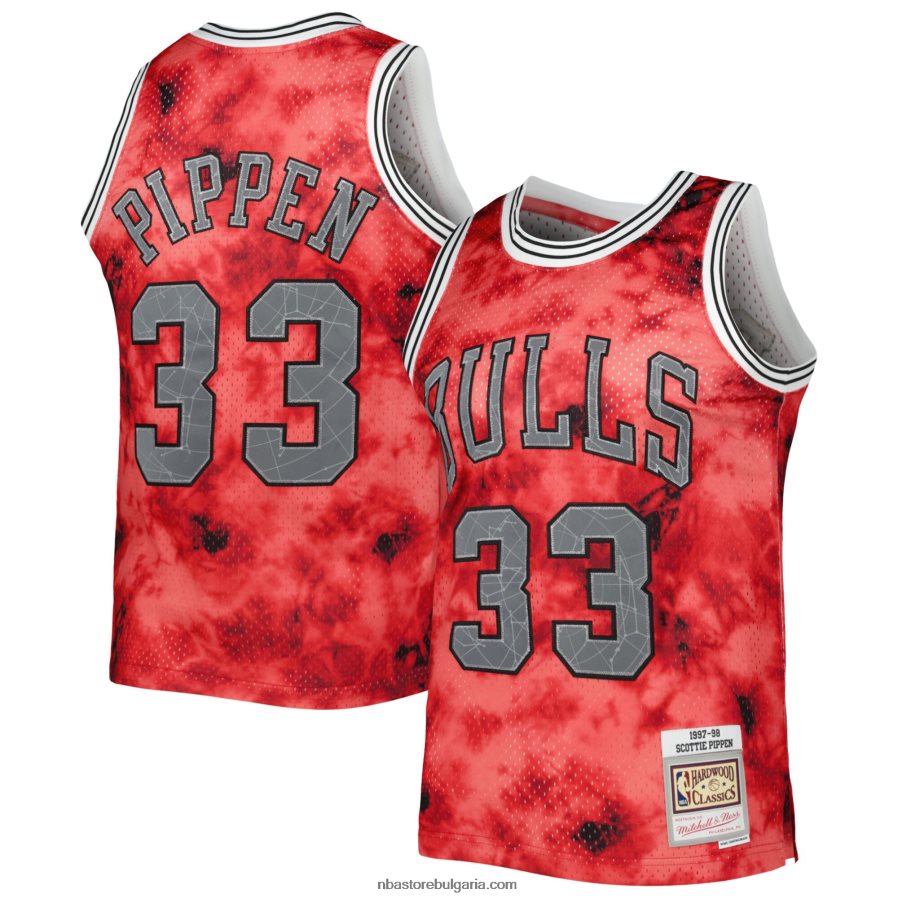 NBA JZ8F028590 chicago bulls scottie pippen mitchell & ness red galaxy swingman фланелка