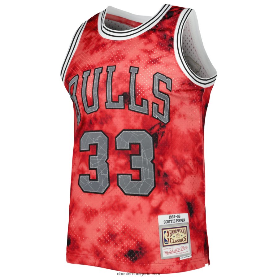 NBA JZ8F028590 chicago bulls scottie pippen mitchell & ness red galaxy swingman фланелка