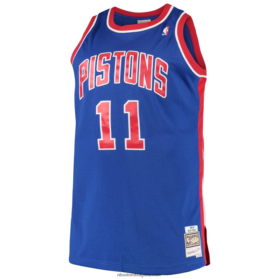 NBA JZ8F021709 detroit pistons isaiah thomas mitchell & ness royal big & tall твърда класическа фланелка