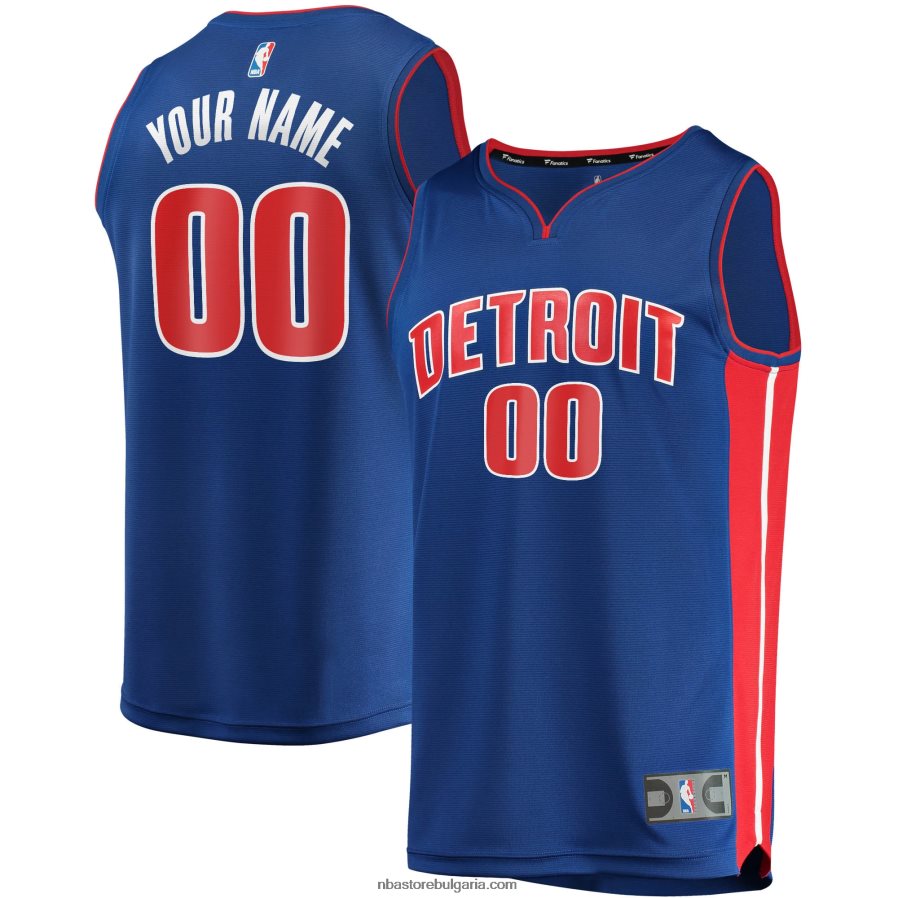 NBA JZ8F021784 детройт пистънс синя бърза почивка персонализирана реплика на фланелка