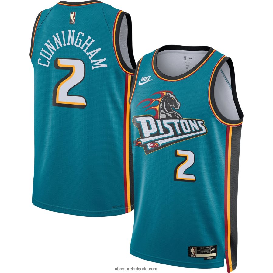 NBA JZ8F02183 детройт пистънс cade cunningham nike teal swingman потник