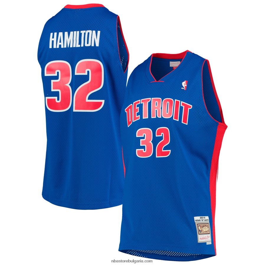 NBA JZ8F022378 detroit pistons richard hamilton mitchell & ness blue hardwood classics swingman фланелка