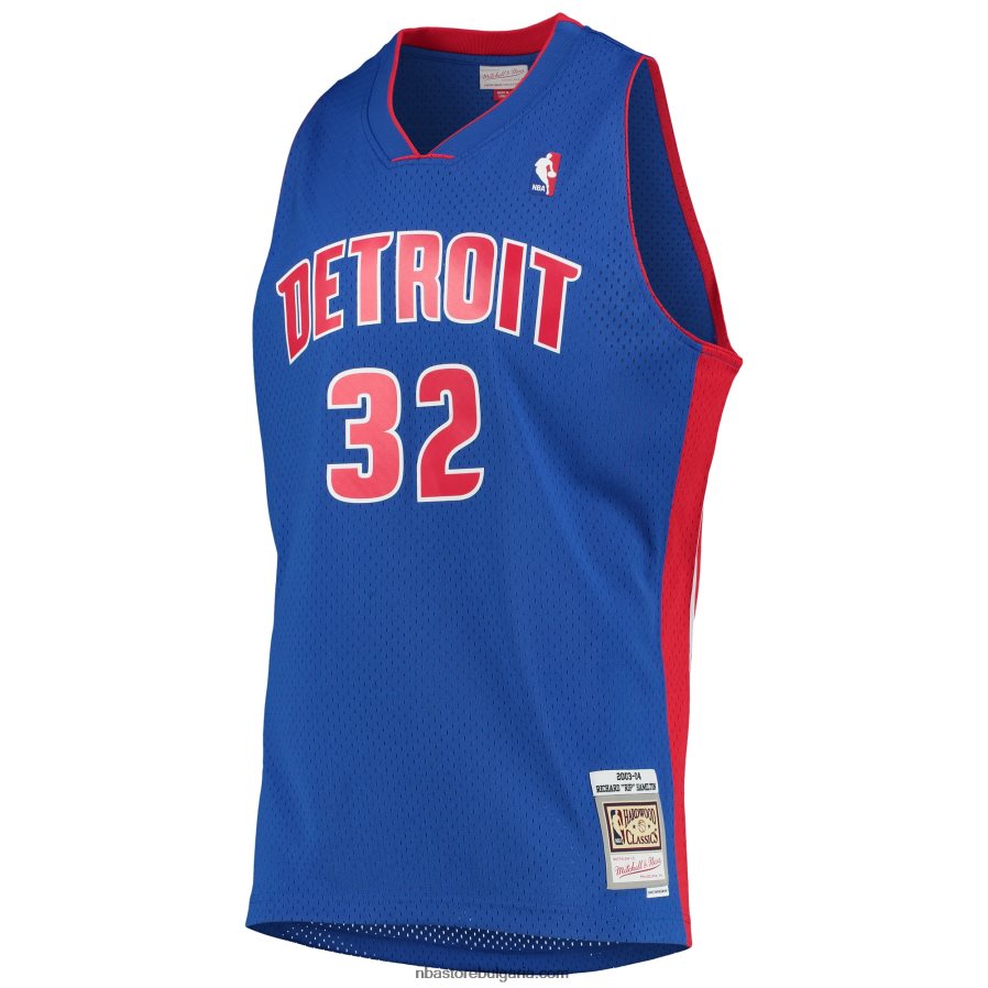 NBA JZ8F022378 detroit pistons richard hamilton mitchell & ness blue hardwood classics swingman фланелка