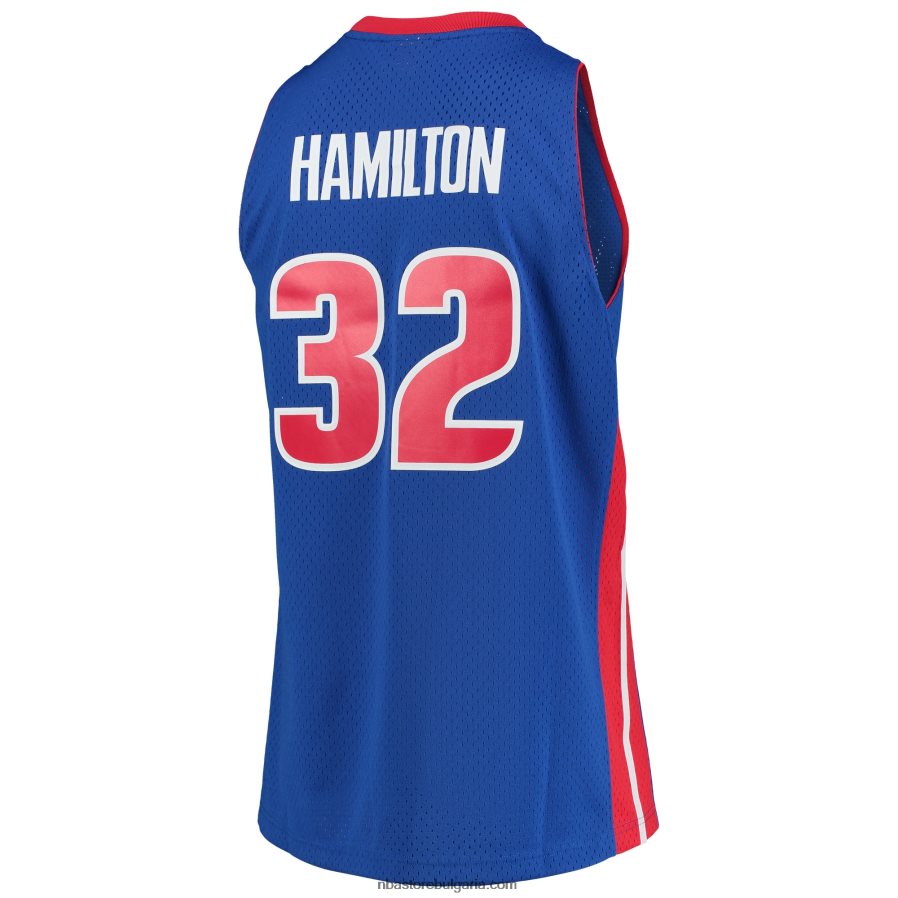 NBA JZ8F022378 detroit pistons richard hamilton mitchell & ness blue hardwood classics swingman фланелка