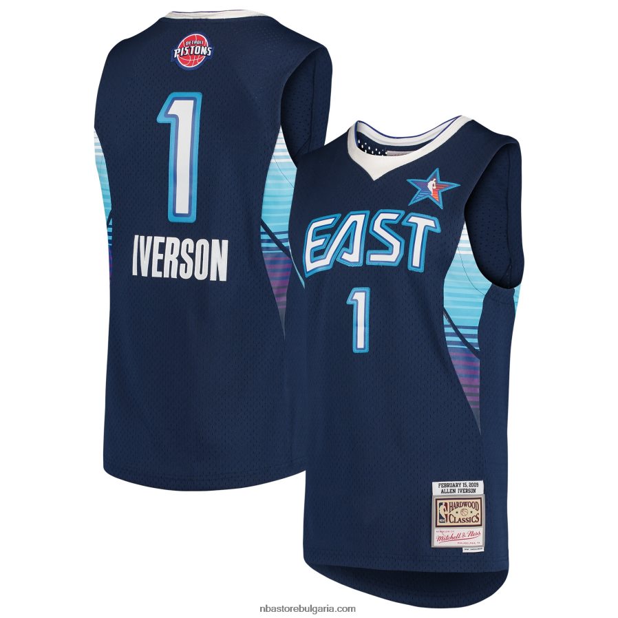 NBA JZ8F022822 източна конференция Алън Айвърсън флотска твърда дървесина класическа игра суингмен фланелка