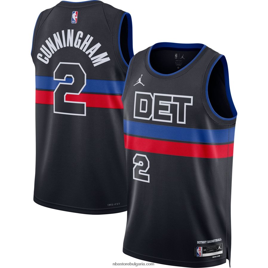 NBA JZ8F02337 детройт пистънс кейд кънингам джордан марка черен суингмен фланелка
