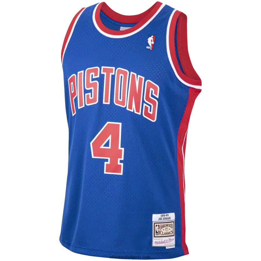 NBA JZ8F024072 detroit pistons joe dumars mitchell & ness blue 1988-89 hardwood classics swingman player фланелка