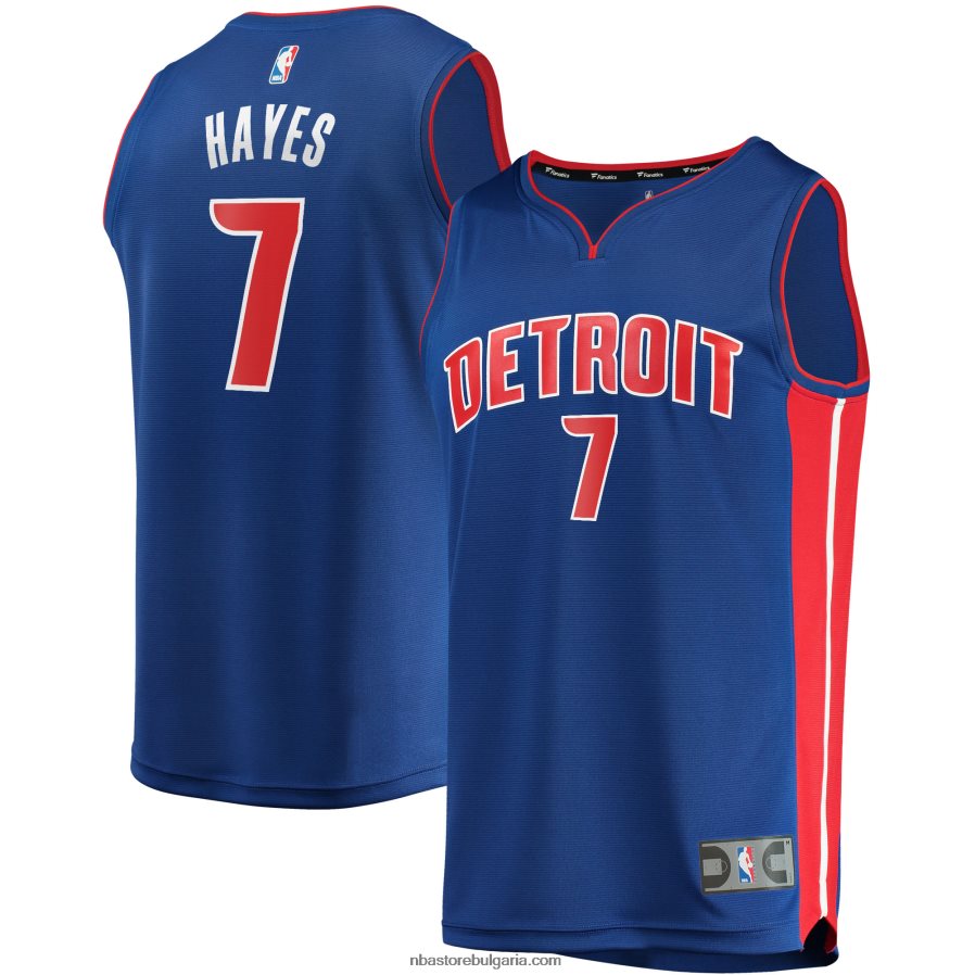 NBA JZ8F024241 детройт пистънс килиан хейс синя файст брейк реплика на фланелка