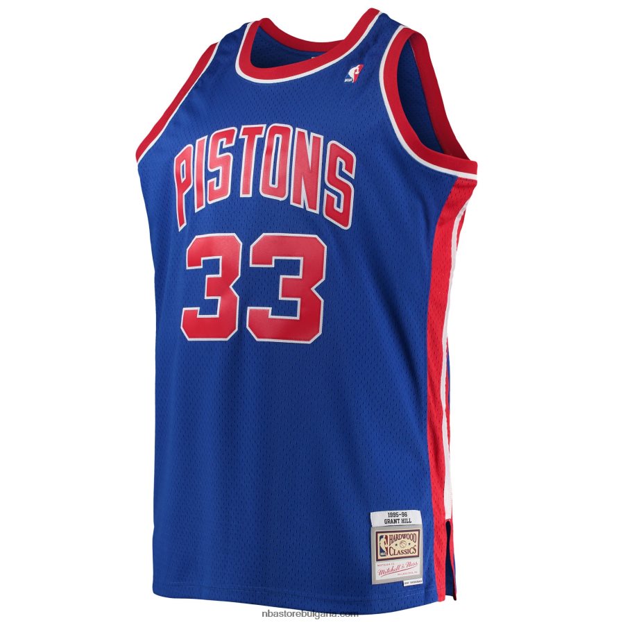 NBA JZ8F025303 grant hill detroit pistons mitchell & ness blue big & tall hardwood classics swingman фланелка
