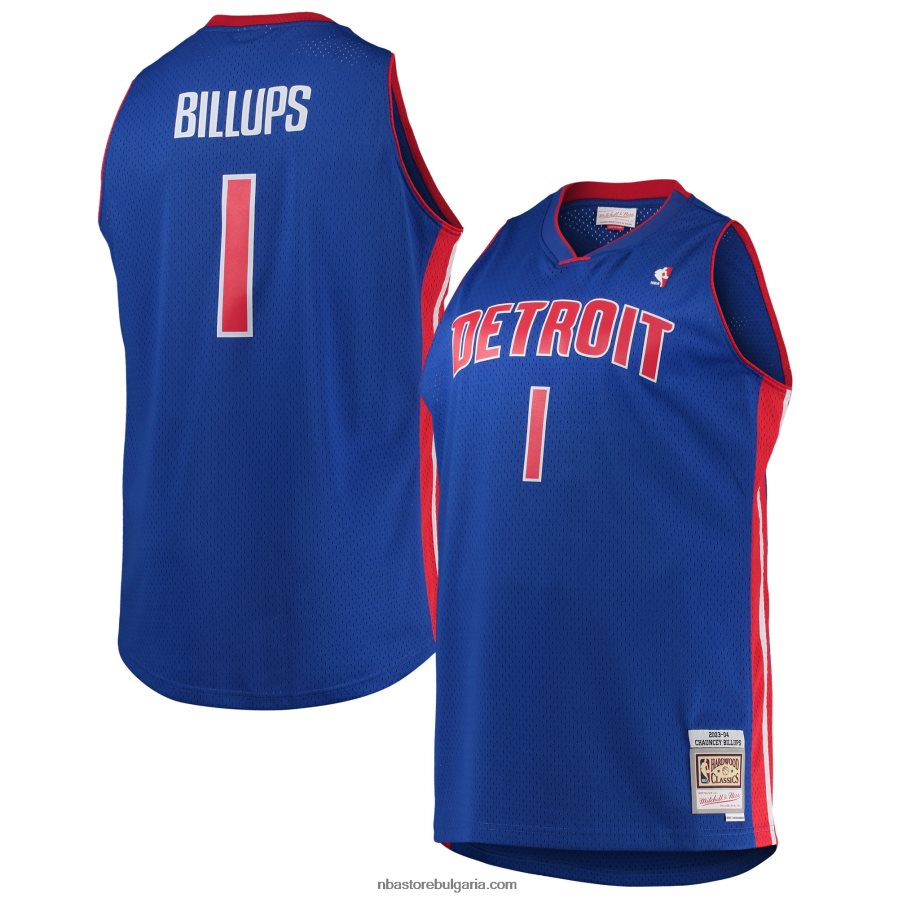 NBA JZ8F027598 Chauncey Billups Detroit Pistons mitchell & ness blue big & tall hardwood classics swingman фланелка