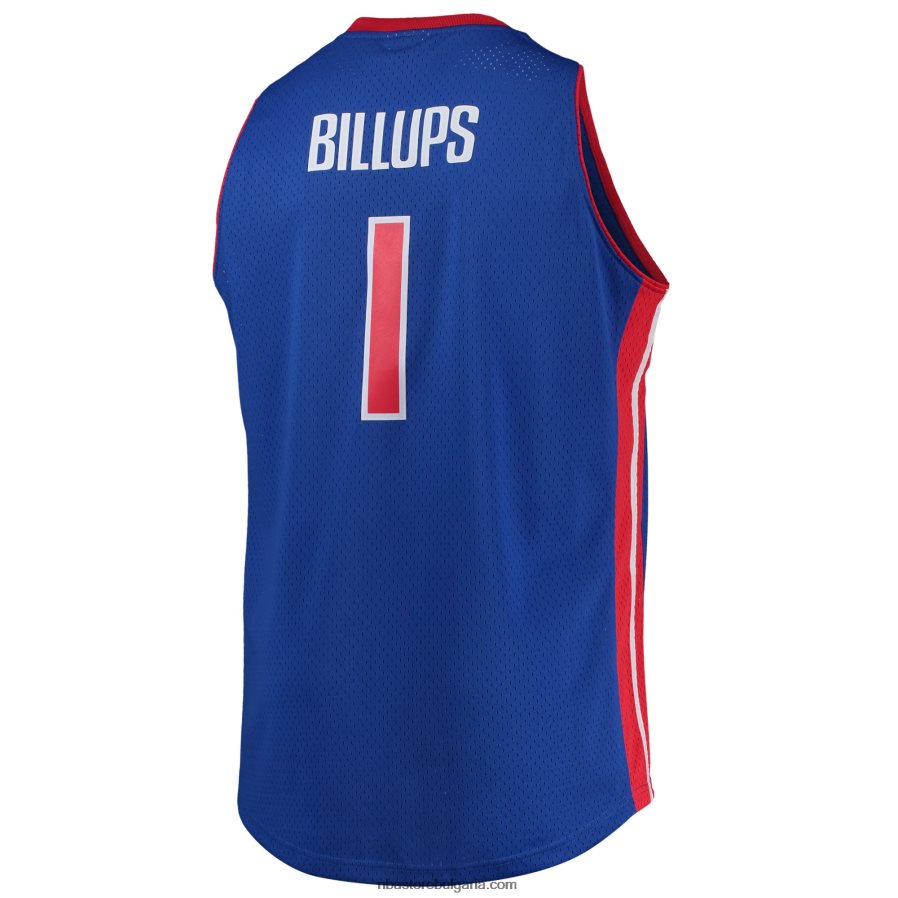 NBA JZ8F027598 Chauncey Billups Detroit Pistons mitchell & ness blue big & tall hardwood classics swingman фланелка