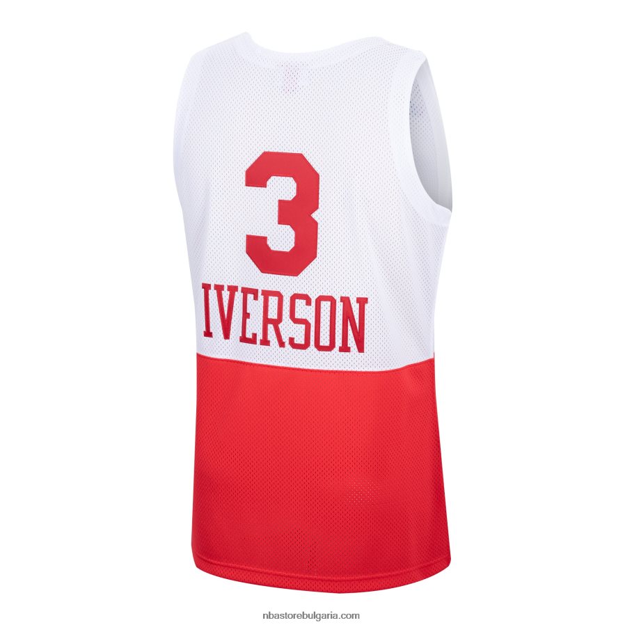 NBA JZ8F021185 philadelphia 76ers allen iverson mitchell & ness white hardwood classics автентична фланелка
