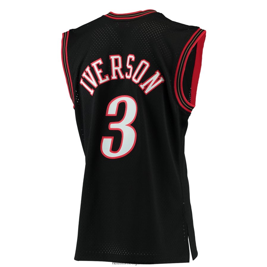 NBA JZ8F02139 philadelphia 76ers allen iverson mitchell & ness black hardwood classics swingman фланелка
