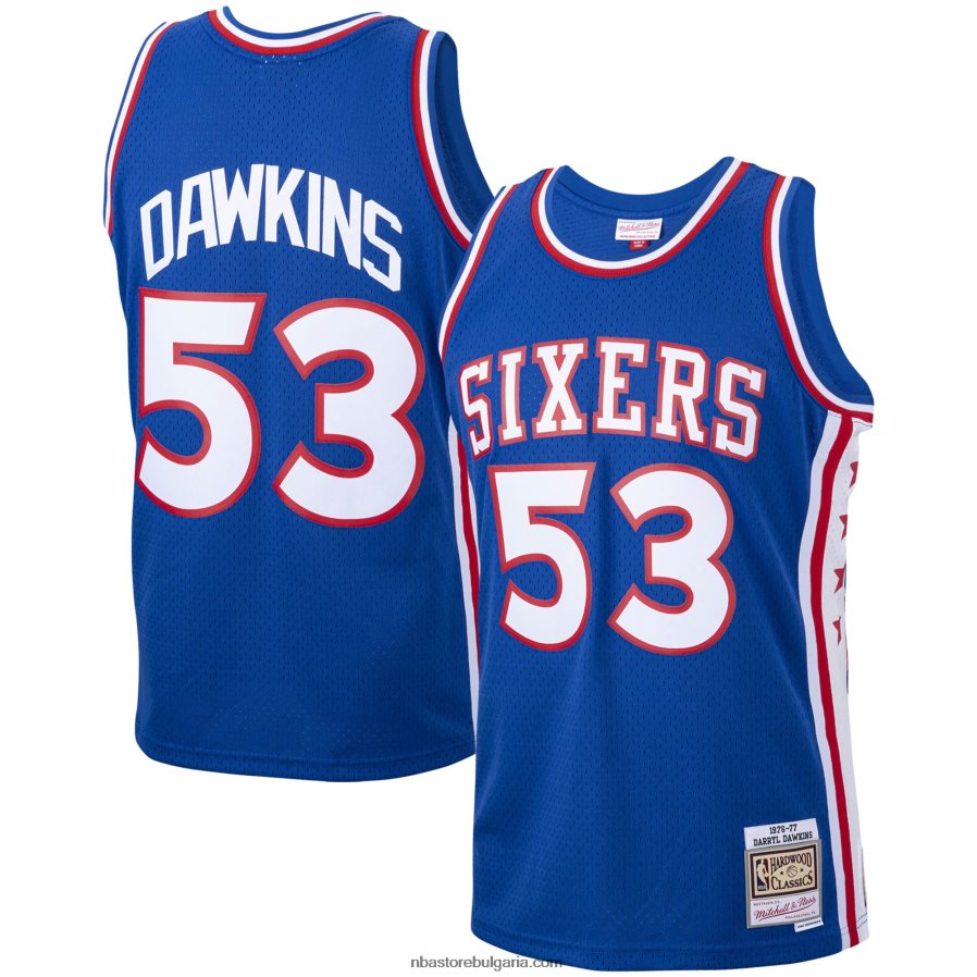 NBA JZ8F021587 philadelphia 76ers darryl dowkins mitchell & ness royal hardwood classics swingman player фланелка