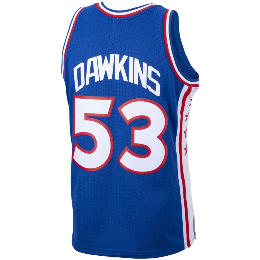 NBA JZ8F021587 philadelphia 76ers darryl dowkins mitchell & ness royal hardwood classics swingman player фланелка