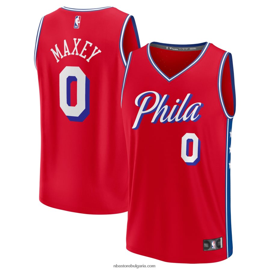 NBA JZ8F02201 philadelphia 76ers tyrese maxey red fast break replica фланелка на играч