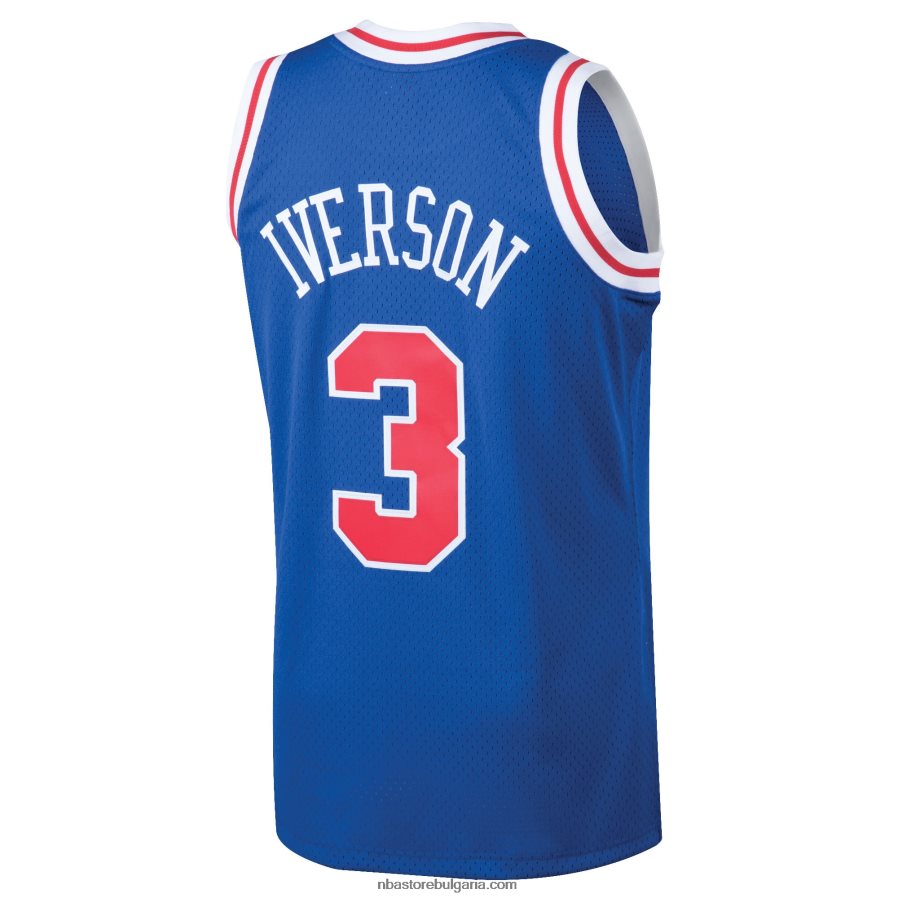 NBA JZ8F022052 philadelphia 76ers allen iverson mitchell & ness royal hardwood classics swingman фланелка
