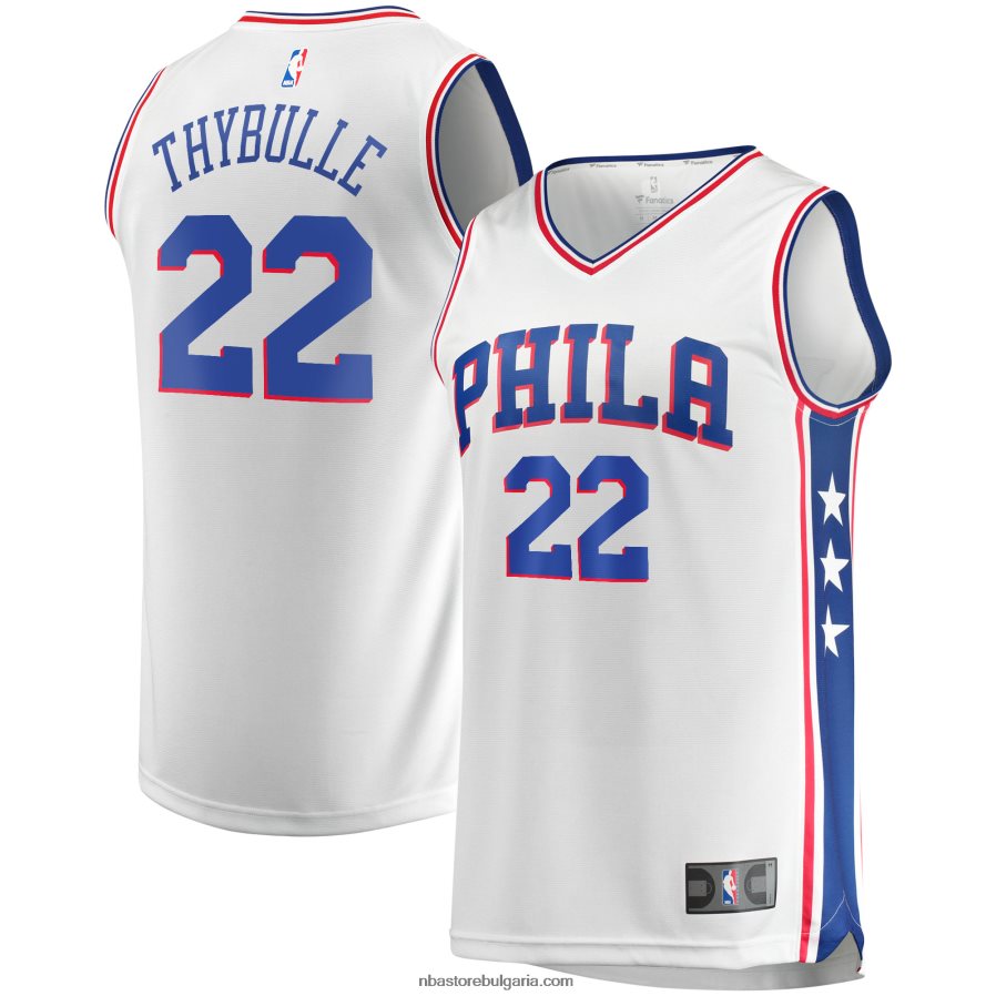 NBA JZ8F023944 philadelphia 76ers matisse thybulle бяла реплика на фланелка за бързо прекъсване
