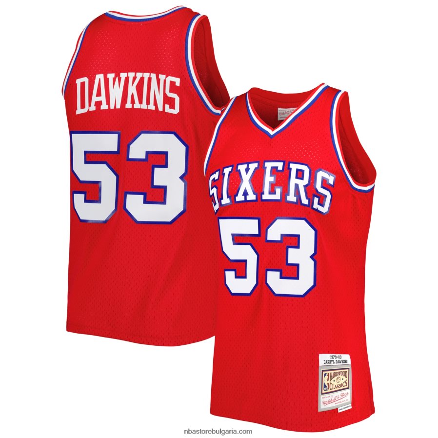 NBA JZ8F025162 philadelphia 76ers darryl dowkins mitchell & ness red hardwood classics 1979-80 swingman фланелка