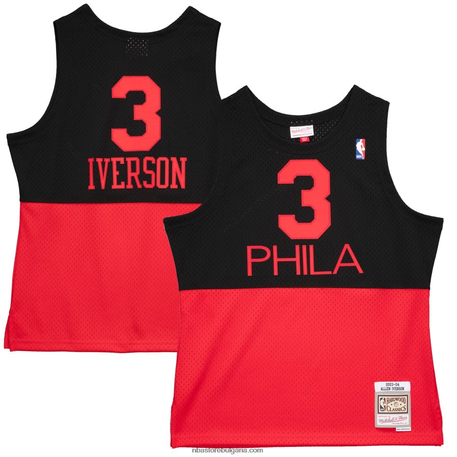 NBA JZ8F025265 philadelphia 76ers allen iverson black hardwood classics reload 2.0 swingman фланелка