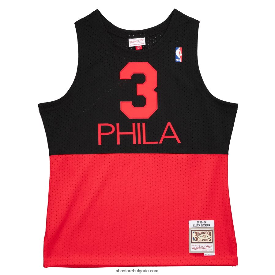NBA JZ8F025265 philadelphia 76ers allen iverson black hardwood classics reload 2.0 swingman фланелка