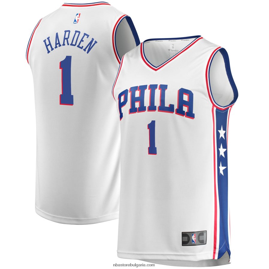 NBA JZ8F025795 philadelphia 76ers james harden white fast break реплика на фланелка