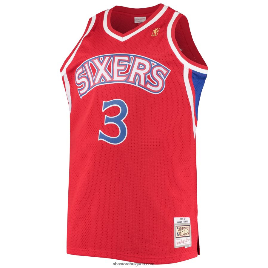 NBA JZ8F026726 philadelphia 76ers allen iverson red big & tall hardwood classics swingman фланелка