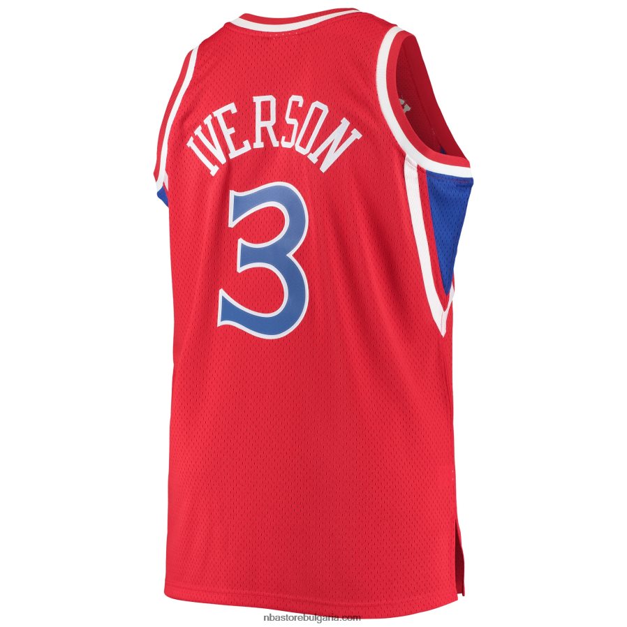 NBA JZ8F026726 philadelphia 76ers allen iverson red big & tall hardwood classics swingman фланелка