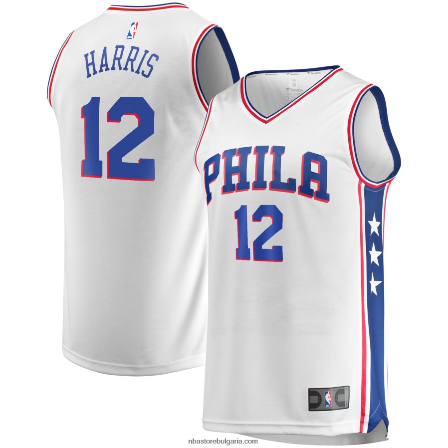 NBA JZ8F026813 philadelphia 76ers тобиас харис бяла реплика на фланелка на отбора на играча за бърз брейк