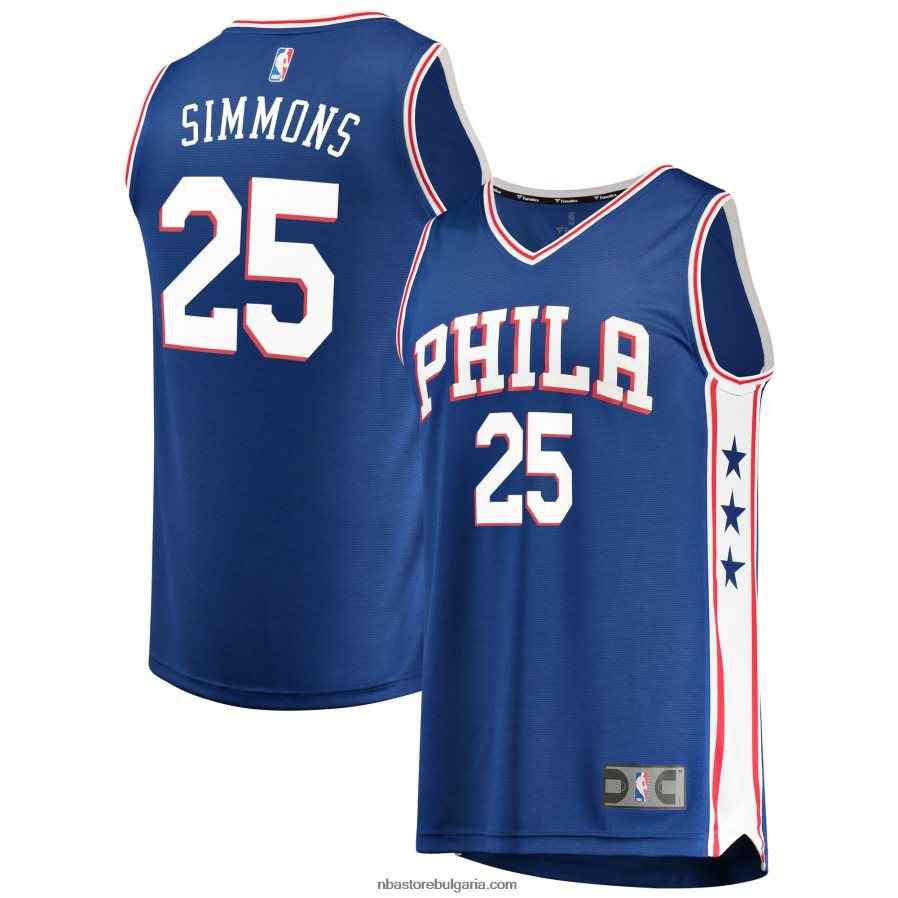 NBA JZ8F027039 philadelphia 76ers ben simmons royal fast break replica фланелка