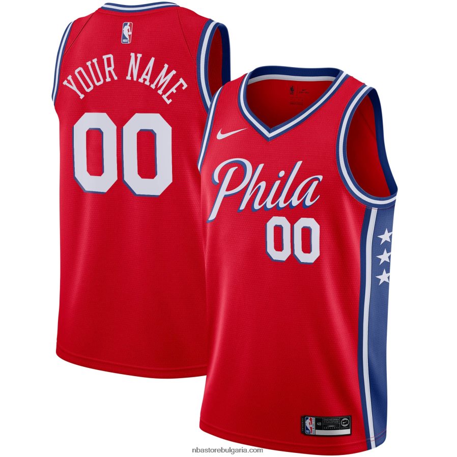 NBA JZ8F027494 philadelphia 76ers nike red custom swingman фланелка