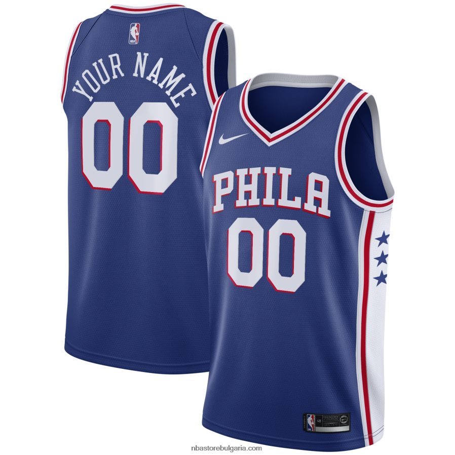 NBA JZ8F027741 philadelphia 76ers nike blue swingman фланелка по поръчка