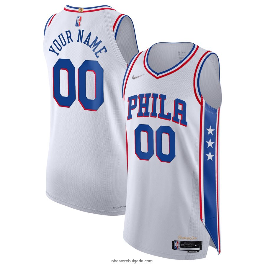 NBA JZ8F027766 philadelphia 76ers nike white diamond автентичен персонализиран трико