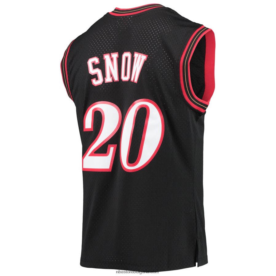 NBA JZ8F027905 philadelphia 76ers eric snow mitchell & ness black hardwood classics swingman фланелка