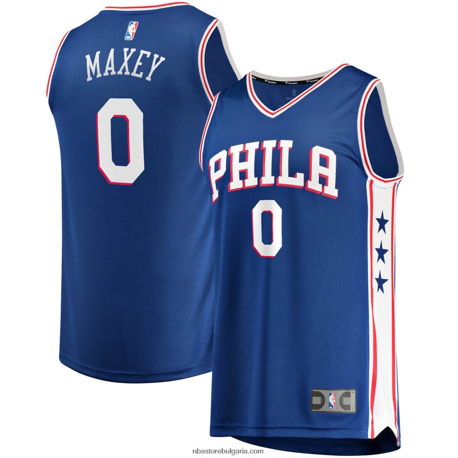 NBA JZ8F0279 реплика на фланелка philadelphia 76ers tyrese maxey royal fast break