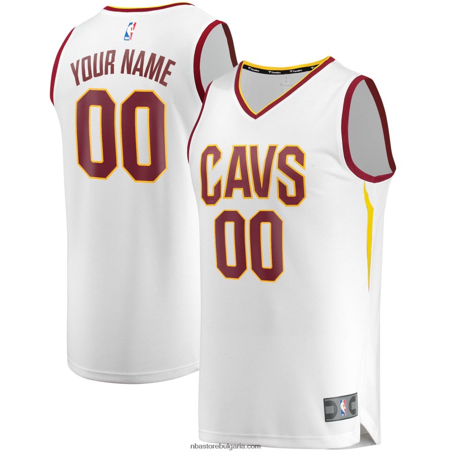 NBA JZ8F021195 cleveland cavaliers white fast break персонализирана реплика на фланелка