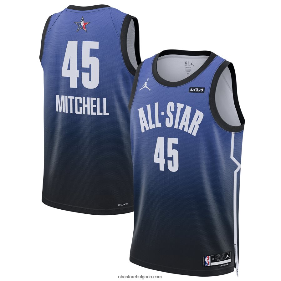 NBA JZ8F02209 donovan mitchell jordan brand blue all-star game swingman фланелка