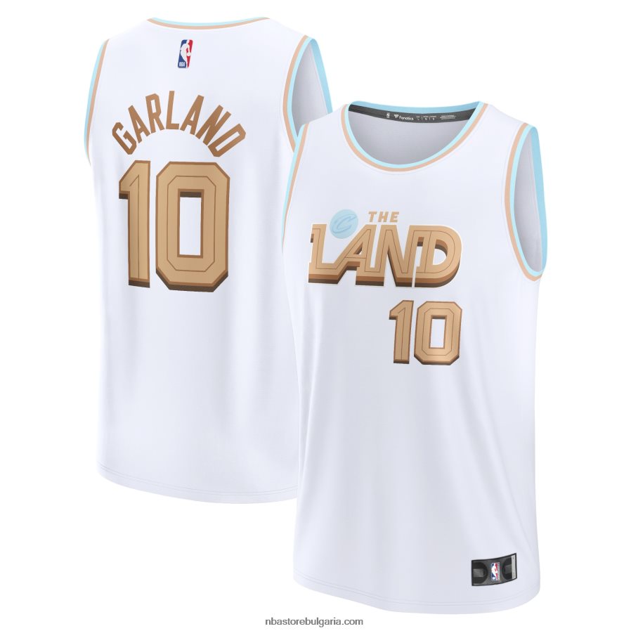 NBA JZ8F02305 cleveland cavaliers darius garland бяла фланелка за бърз брейк