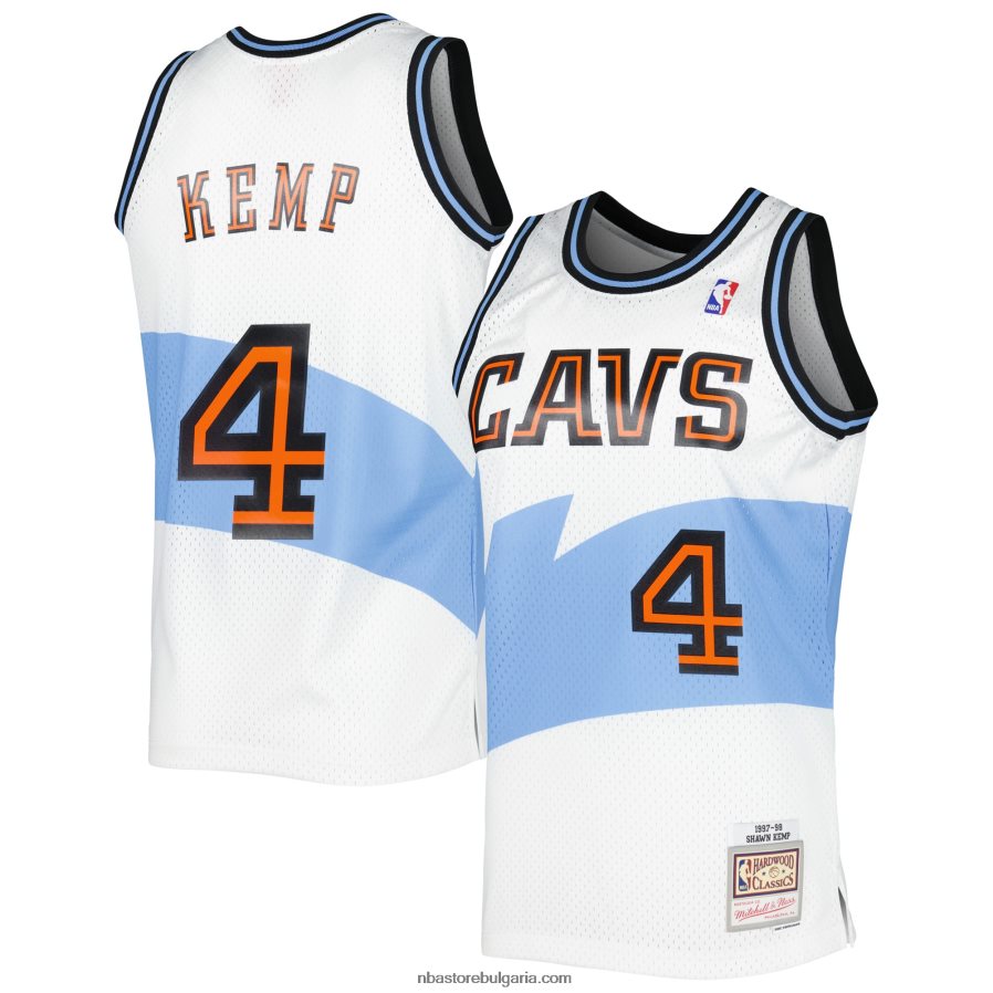 NBA JZ8F024311 mitchell & ness shawn kemp white cleveland cavaliers hardwood classics swingman фланелка