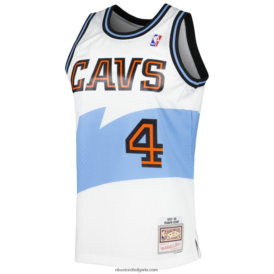 NBA JZ8F024311 mitchell & ness shawn kemp white cleveland cavaliers hardwood classics swingman фланелка