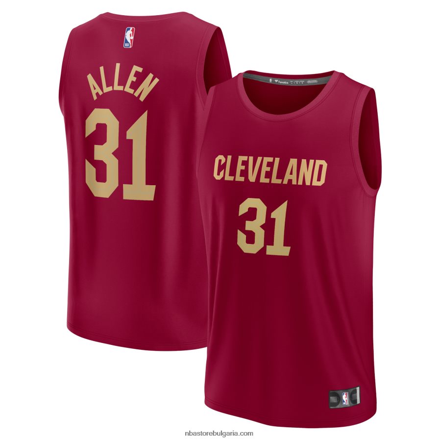 NBA JZ8F025040 cleveland cavaliers jarrett allen wine fast break реплика на фланелка