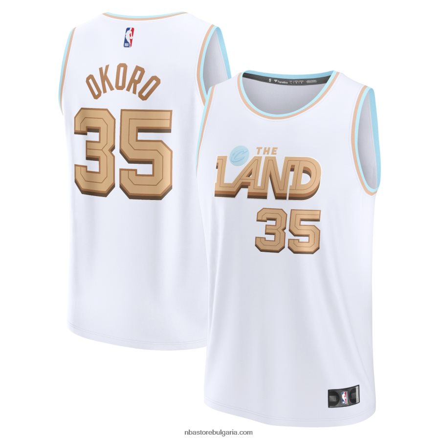 NBA JZ8F026680 Кливланд Кавалиърс бяла фланелка за бърз пробив