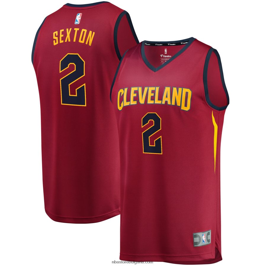 NBA JZ8F026943 Кливланд Кавалиърс Колин Секстън вино реплика фланелка за бързо прекъсване