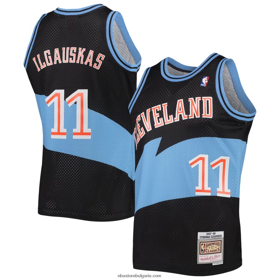 NBA JZ8F02887 cleveland cavaliers zydrunas ilgauskas mitchell & ness black hardwood classics swingman фланелка